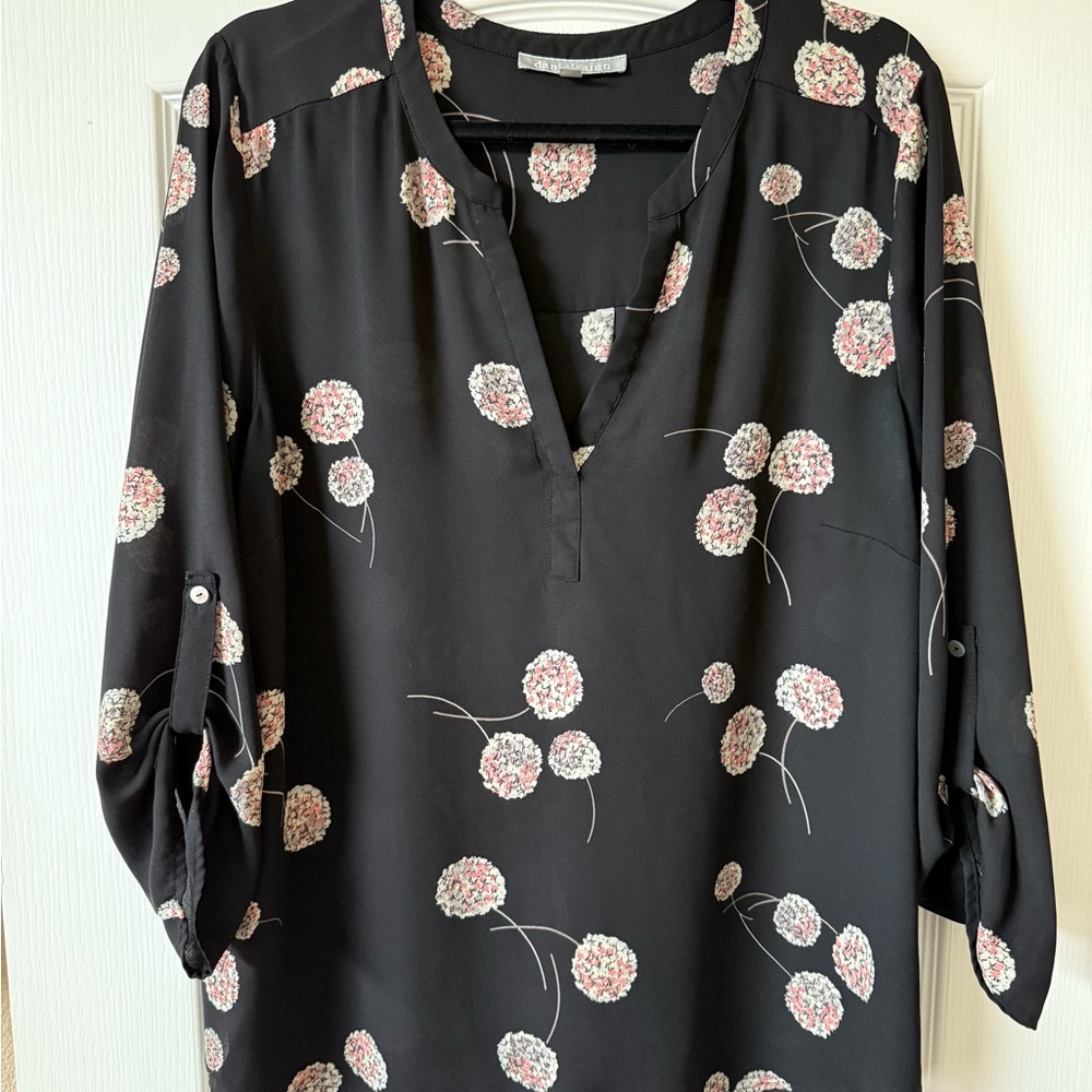 Daniel Rainn Black Floral Blouse